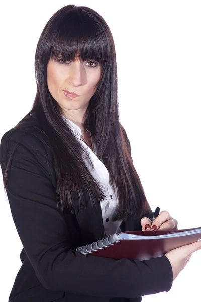 Businesswoman with a notebook — Stock Photo, Image