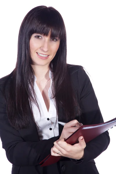 Mujer de negocios con un cuaderno — Foto de Stock