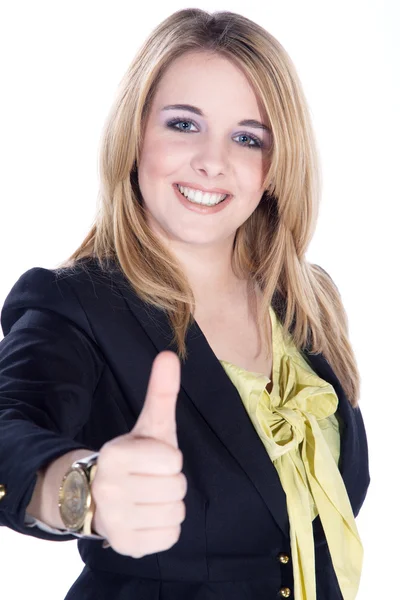 Businesswoman showing OK sign — Stock Photo, Image