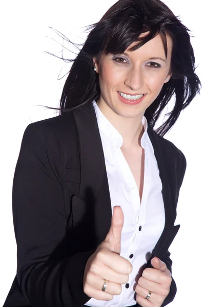 Businesswoman showing OK sign — Stock Photo, Image