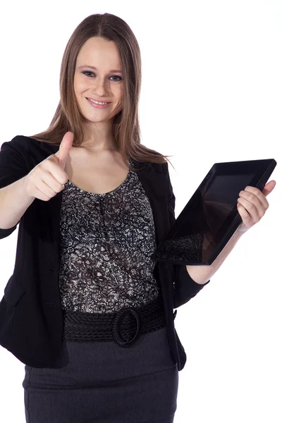 Businesswoman with iPod — Stock Photo, Image