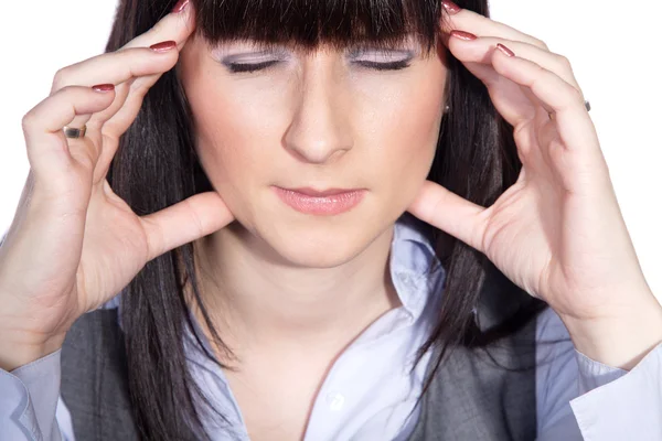 Businesswoman with a headache — Stock Photo, Image