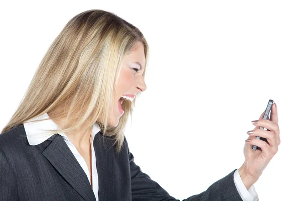 Businesswoman with mobile phone — Stock Photo, Image