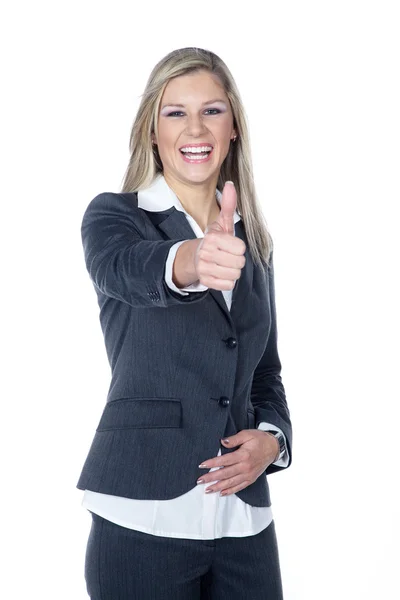 Businesswoman showing OK sign — Stock Photo, Image