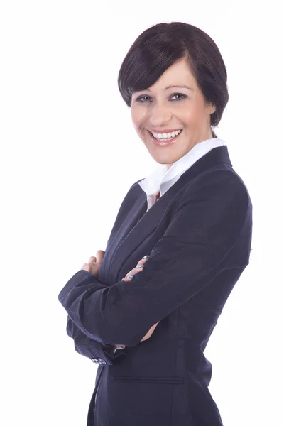 Geschäftsfrau auf weißem Hintergrund — Stockfoto