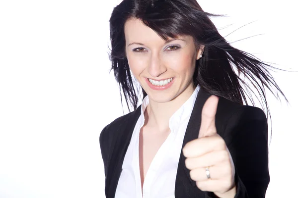 Businesswoman showing OK sign — Stock Photo, Image