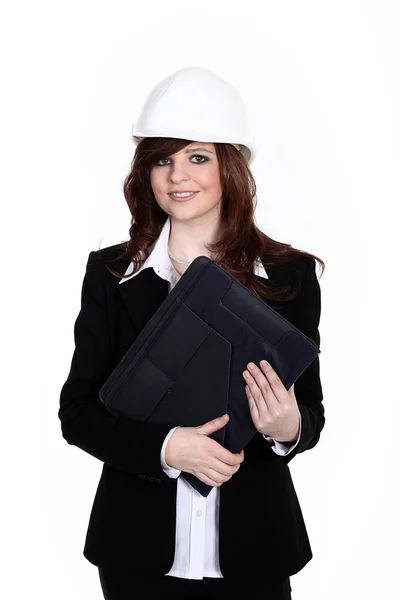 Donna d'affari con un quaderno — Foto Stock