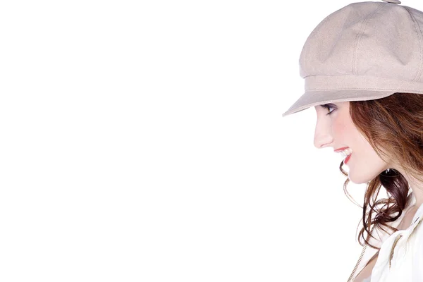 The girl in white cap — Stock Photo, Image
