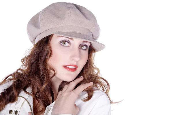 La ragazza in berretto bianco — Foto Stock