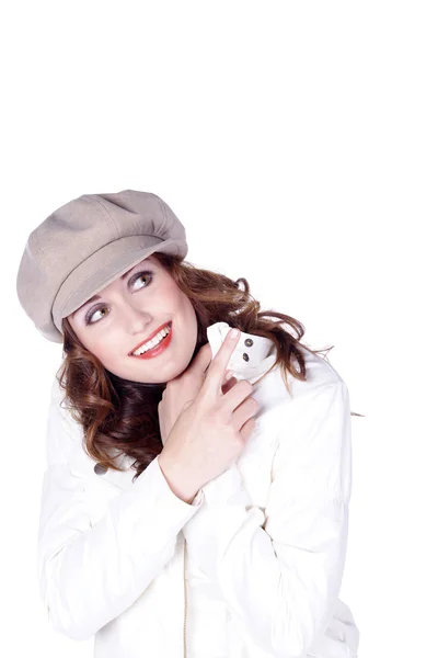 The girl in white cap — Stock Photo, Image