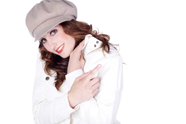 The girl in white cap — Stock Photo, Image