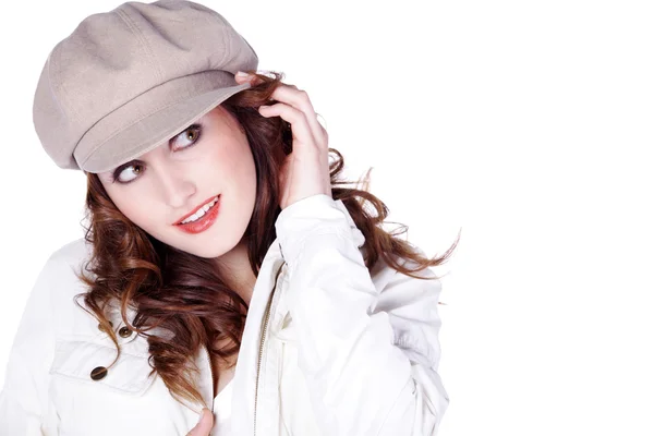 The girl in white cap — Stock Photo, Image