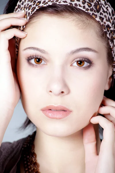 Face of a brunette girl — Stock Photo, Image