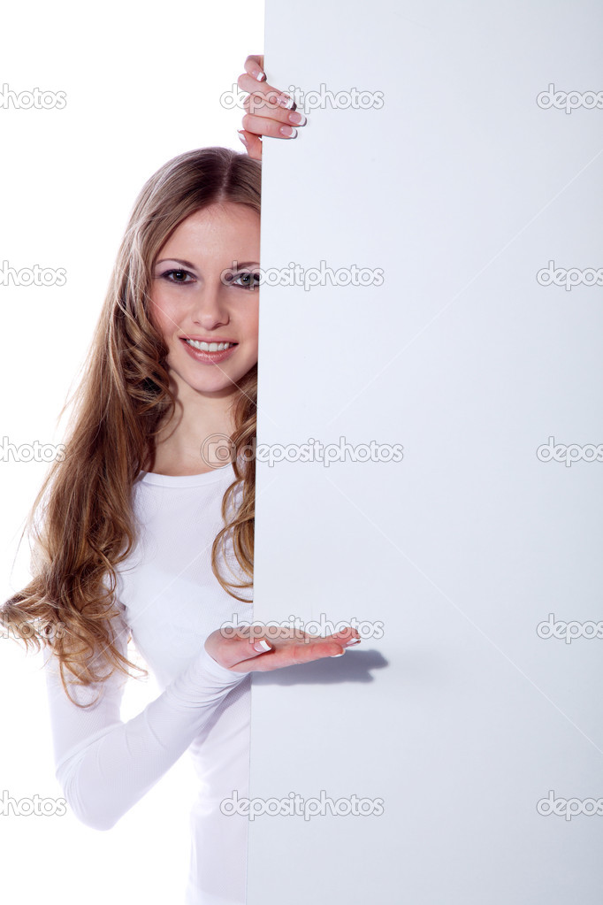 Businesswoman on a white background