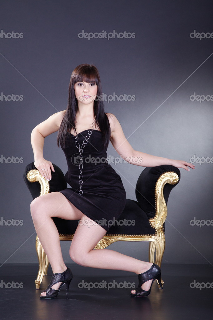 The Brunette Girl In The Old Chair Stock Photo Nick Freund 28465505