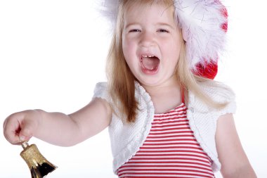 bir çan ile Noel kız