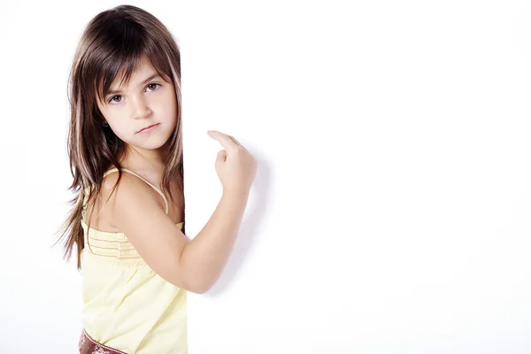 Kleines Mädchen mit weißer Textur — Stockfoto