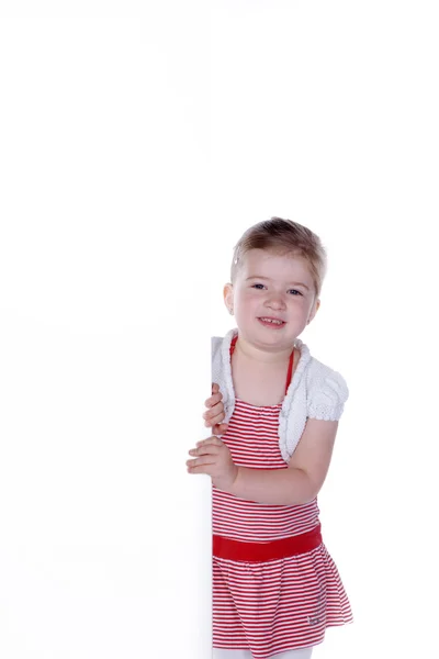 Kleines Mädchen mit weißer Textur — Stockfoto