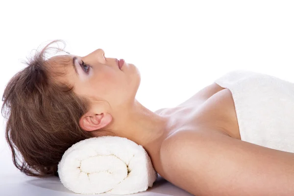 Girl relaxes in the massage salon — Stock Photo, Image