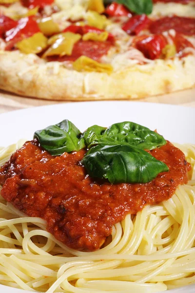 Pizza and pasta — Stock Photo, Image