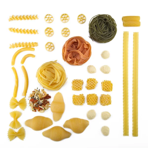 Olika typer av pasta — Stockfoto