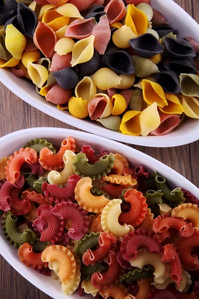 Pasta in a plastic plate — Stock Photo, Image