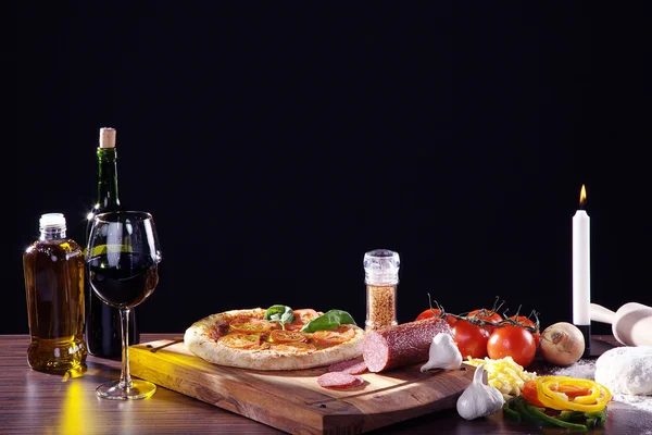 Food and wine on the table — Stock Photo, Image