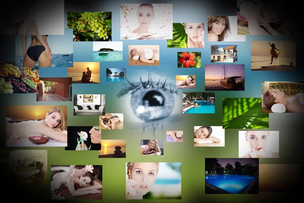 Collage de chicas en el salón de masajes —  Fotos de Stock