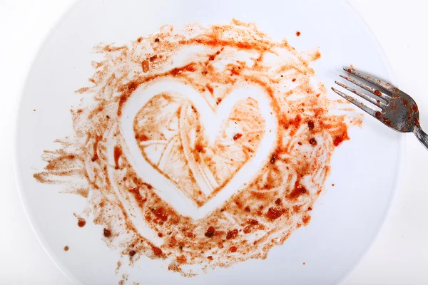 Corazón pintado en un plato —  Fotos de Stock