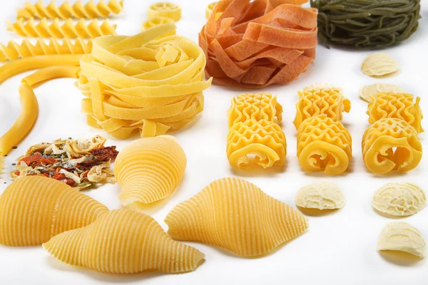 Olika typer av pasta — Stockfoto