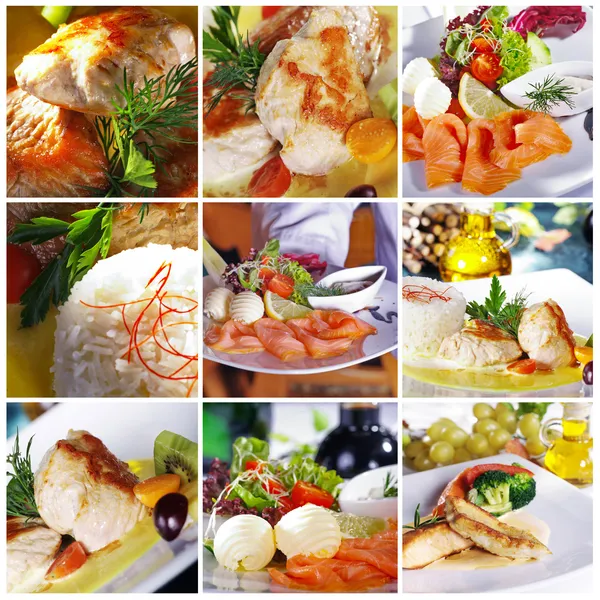 Colagem de pratos diferentes — Fotografia de Stock