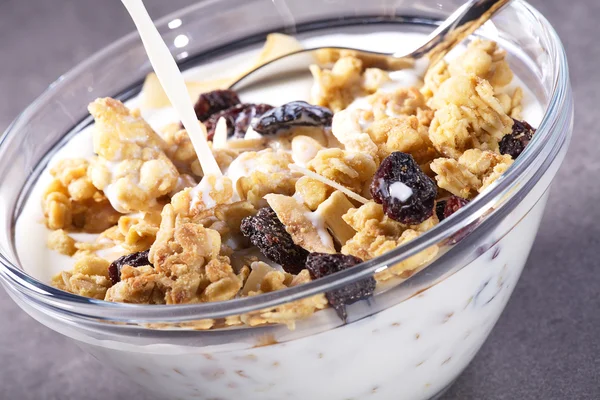 Healthy breakfast with milk Stock Photo