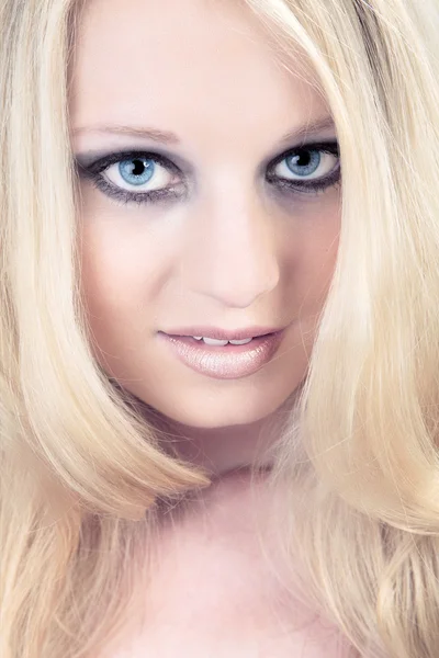 Face blonde girl close-up — Stock Photo, Image