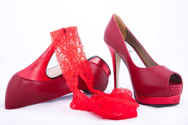 Women's shoes and thong — Stock Photo, Image