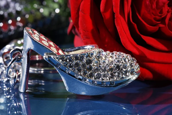 Rose with a shoe — Stock Photo, Image