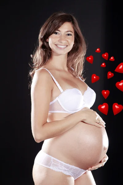Szczęśliwa kobieta w ciąży — Zdjęcie stockowe