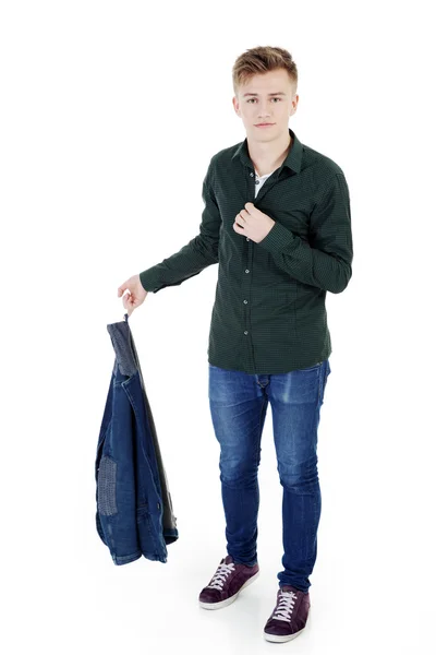 Joven con chaqueta — Foto de Stock