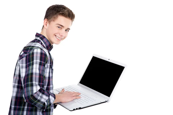 Junge mit Laptop — Stockfoto