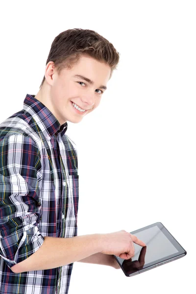 Niño con la tableta — Foto de Stock