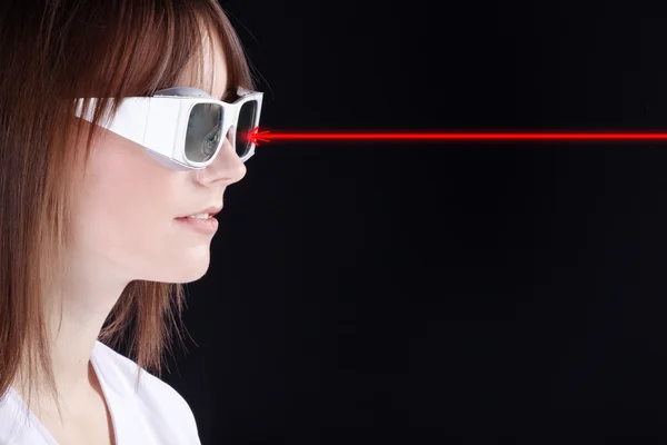 Girl in 3d glasses — Stock Photo, Image