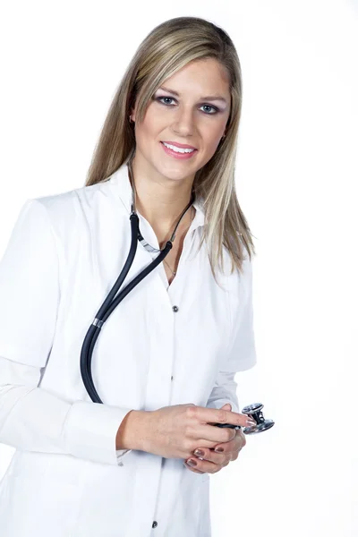 Leende läkare kvinna — Stockfoto