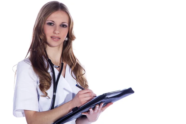 Smiling medical doctor woman — Stock Photo, Image