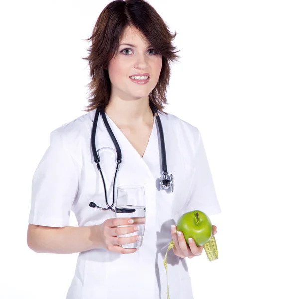 Médecin avec pomme — Photo