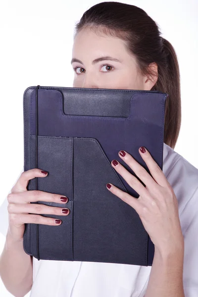 Woman doctor with a folder — Stock Photo, Image