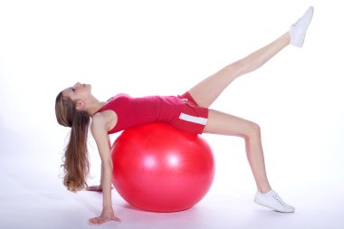 fit ball olan kadın