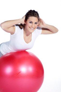 fit ball olan kadın