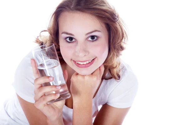 Kvinna anläggning drink — Stockfoto