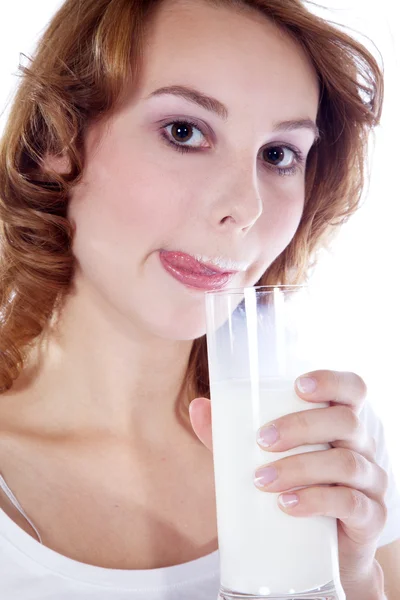 Kvinna anläggning drink — Stockfoto