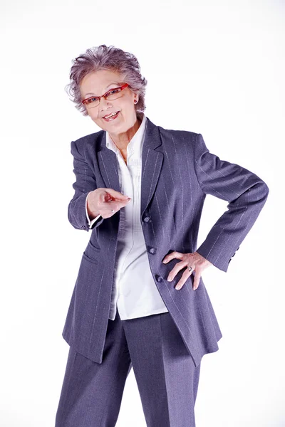 Old woman in glasses — Stock Photo, Image
