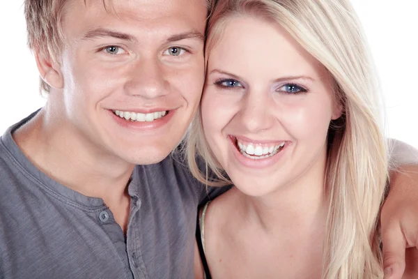 Beautiful young happy smiling couple — Stock Photo, Image